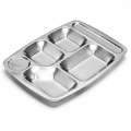 泉好 不锈钢六格餐盘 345*265*23mm 1.5mm 个 不锈钢六格餐盘