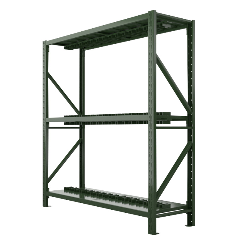 乙壬消防铁锹镐农具摆放架安保装备器材存放架绿色货架双层盾牌重型-主架高清大图