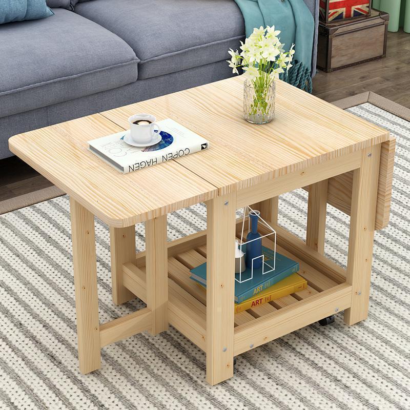 小户型简易折叠茶几餐桌两用伸缩实木边几现代客厅迷你多功能茶桌视频