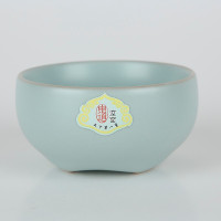 东道茶具 汝窑茶杯 经典喜乐坐禅杯组（天青色） 开片可养 冰裂釉 天青色 色釉 陶瓷茶具对杯 否
