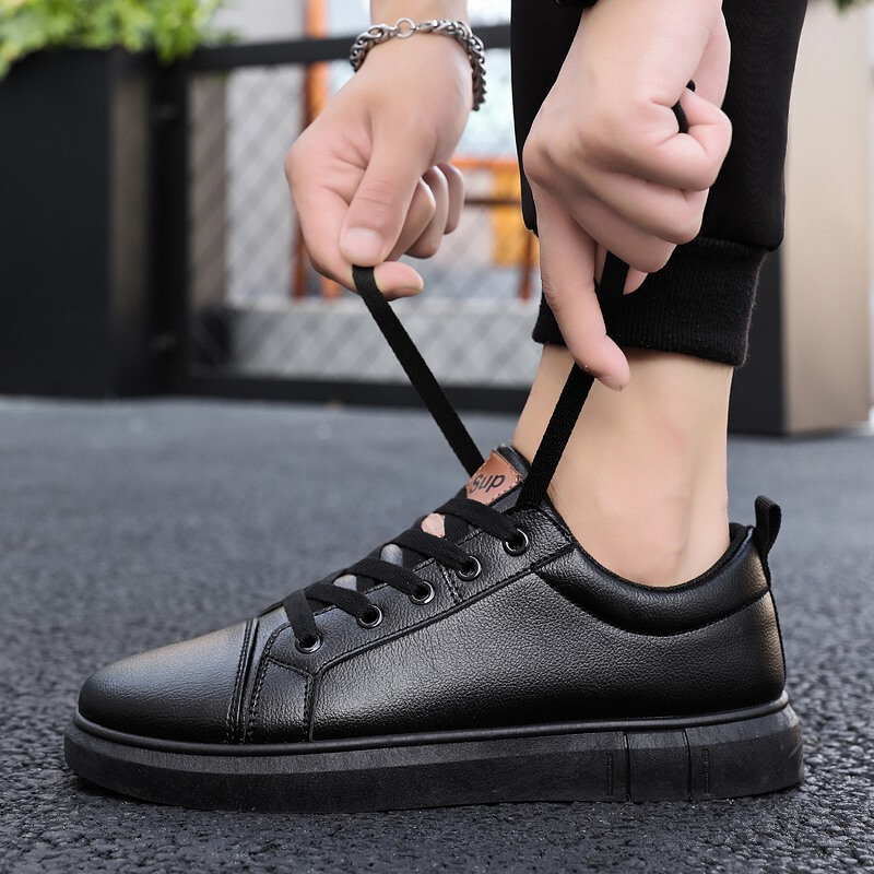 梵克公牛鞋男鞋春秋2021新款网红百搭黑色耐磨工作男韩版潮鞋正品好货