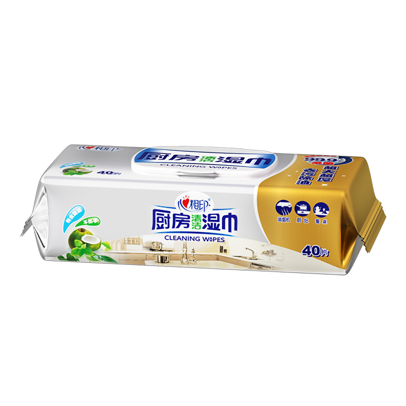 心相印 厨房专用系列40片装湿巾3包装(金装)XJB040+P1(提装)高清大图