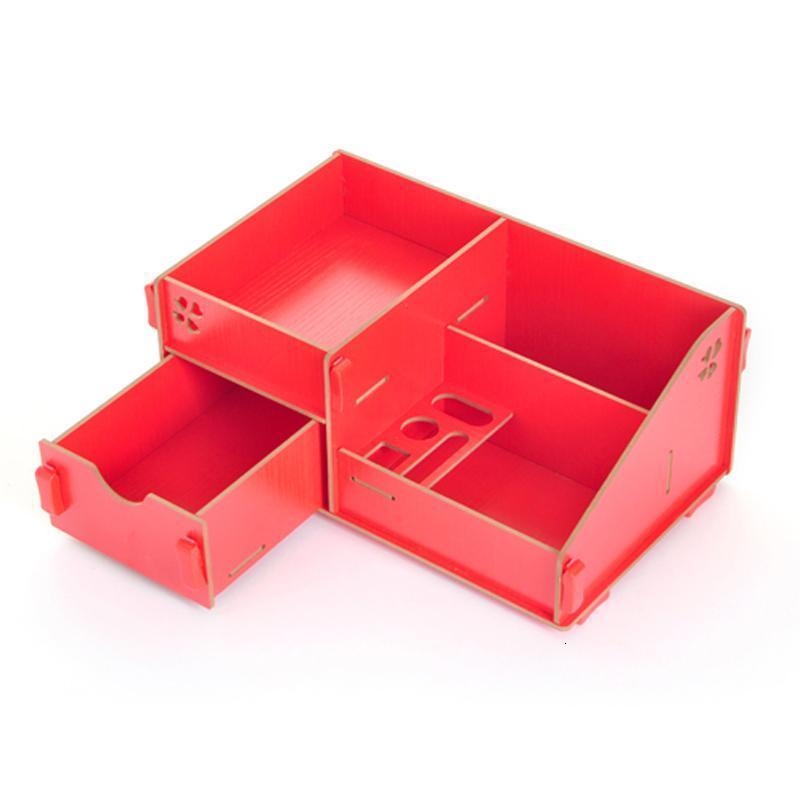 家英 实用二代DIY木质办公/化妆两用单抽屉桌面收纳盒 化妆品收纳盒 化妆品收纳架 桌面整理架(AJ040)