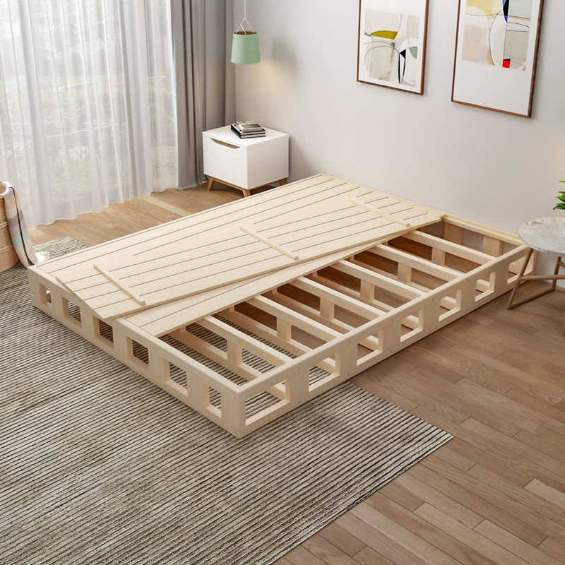 木硬板床垫落地床古达护腰床板木板榻榻米加厚地台床床架矮床排骨架
