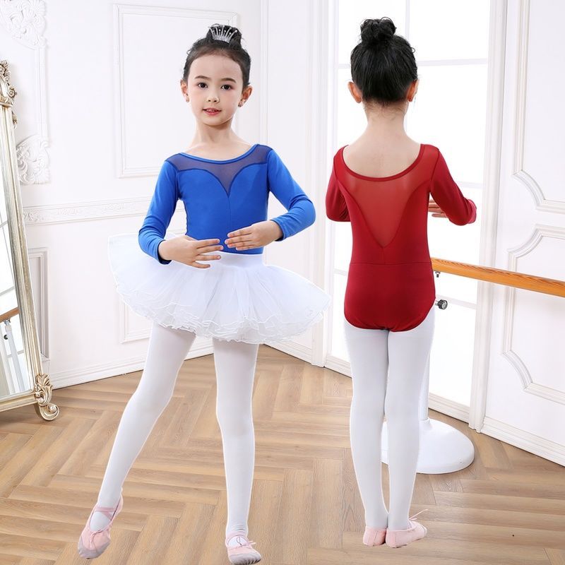 舞蹈服儿童女童练功服考级服中国舞服装体操服芭蕾舞裙棉长袖