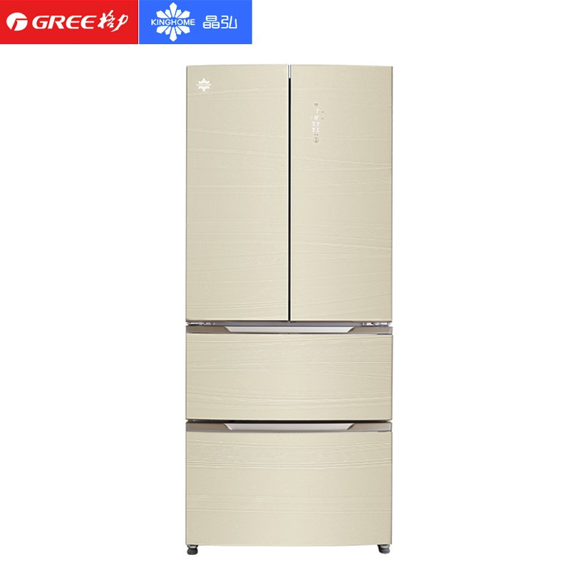 格力(GREE) 离子长效净化味风冷无霜变频晶弘冰箱法式四门多门电冰箱BCD465WPQG 朗玉金
