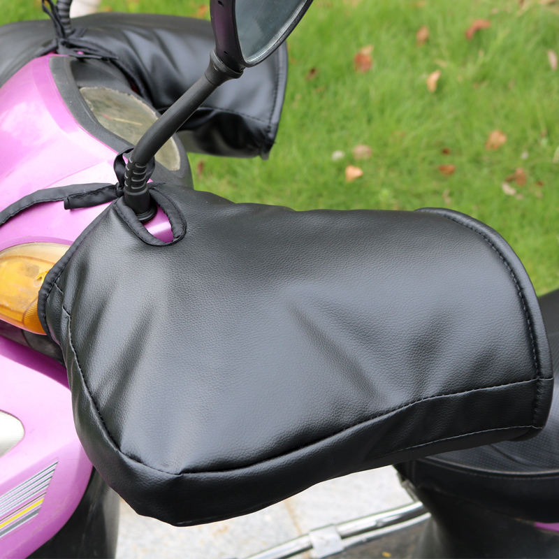 冬季电动车皮手套把套电瓶摩托车把套加厚防风防寒保暖护手男女款