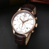 天梭(TISSOT)T063.617.36.037.00 石英表 男士 俊雅系列皮革表带时尚男士腕表 防水 质保两年