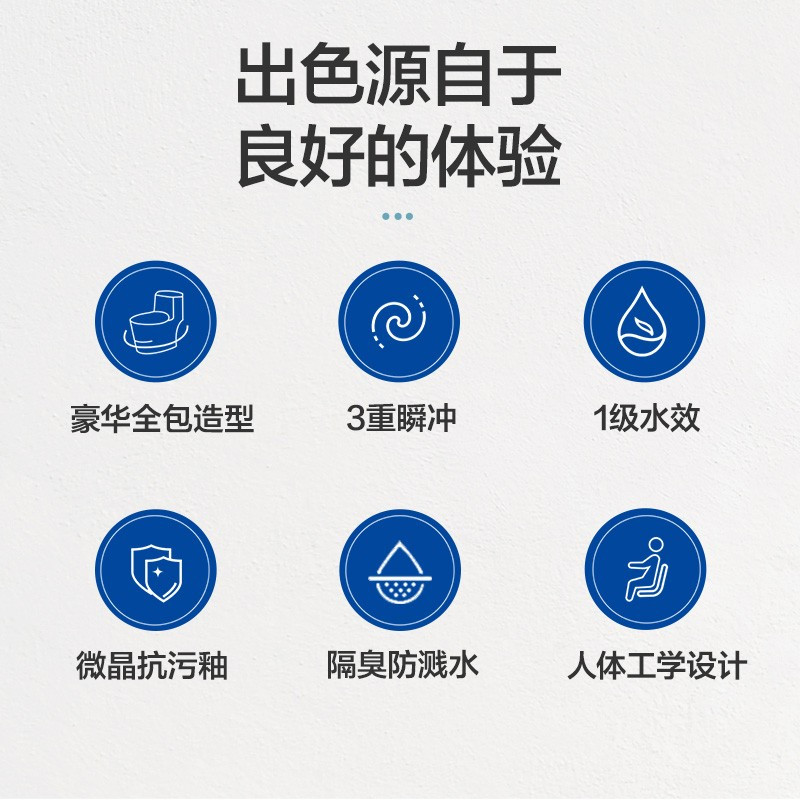 恒洁卫浴马桶坐便器家用连体喷射虹吸式抽水马桶节水防臭坐便1182