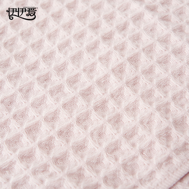 伊伊爱 YBH25240 蜂巢格浴巾 粉色高清大图