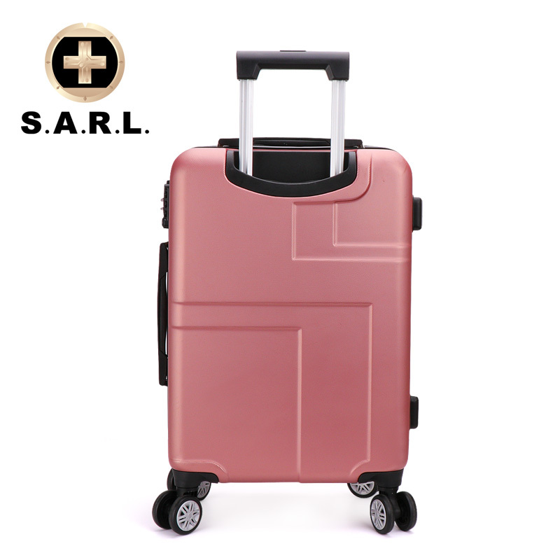 S.A.R.L瑞士拉杆箱 静音万向轮 男女通用旅行箱密码锁 可放15.6寸笔记本电脑包 玫瑰金24寸
