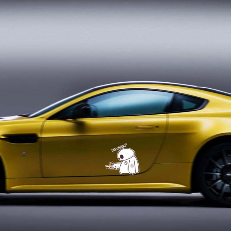 汽车大白新手上路车贴创意个性尾标白黑色车身遮挡划痕贴纸防水黑色