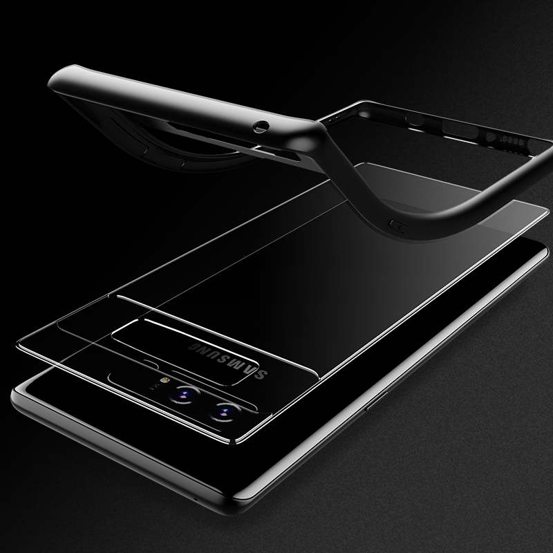 洛克(ROCK)SAMSUNG Note8 手机壳透明保护套三星NOTE8全包防摔硬壳 晶彩系列 黑色