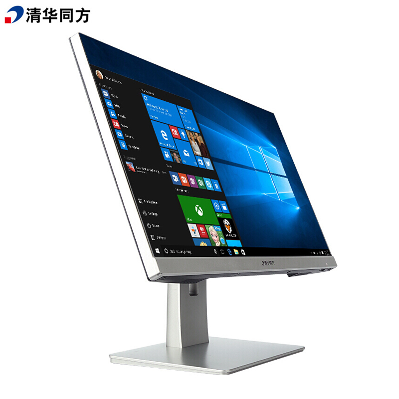 清华同方超越A5000 21.5英寸一体机电脑(I5-9400 8GB 512G固态 集显 无光驱 无摄像头 无WIFI DOS)三年