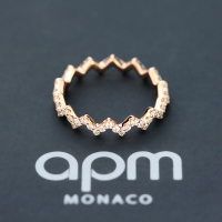APM Monaco简约Z字形戒指女 气质食指戒男 时尚精致无名指环银首饰A17931OX/R17931OX