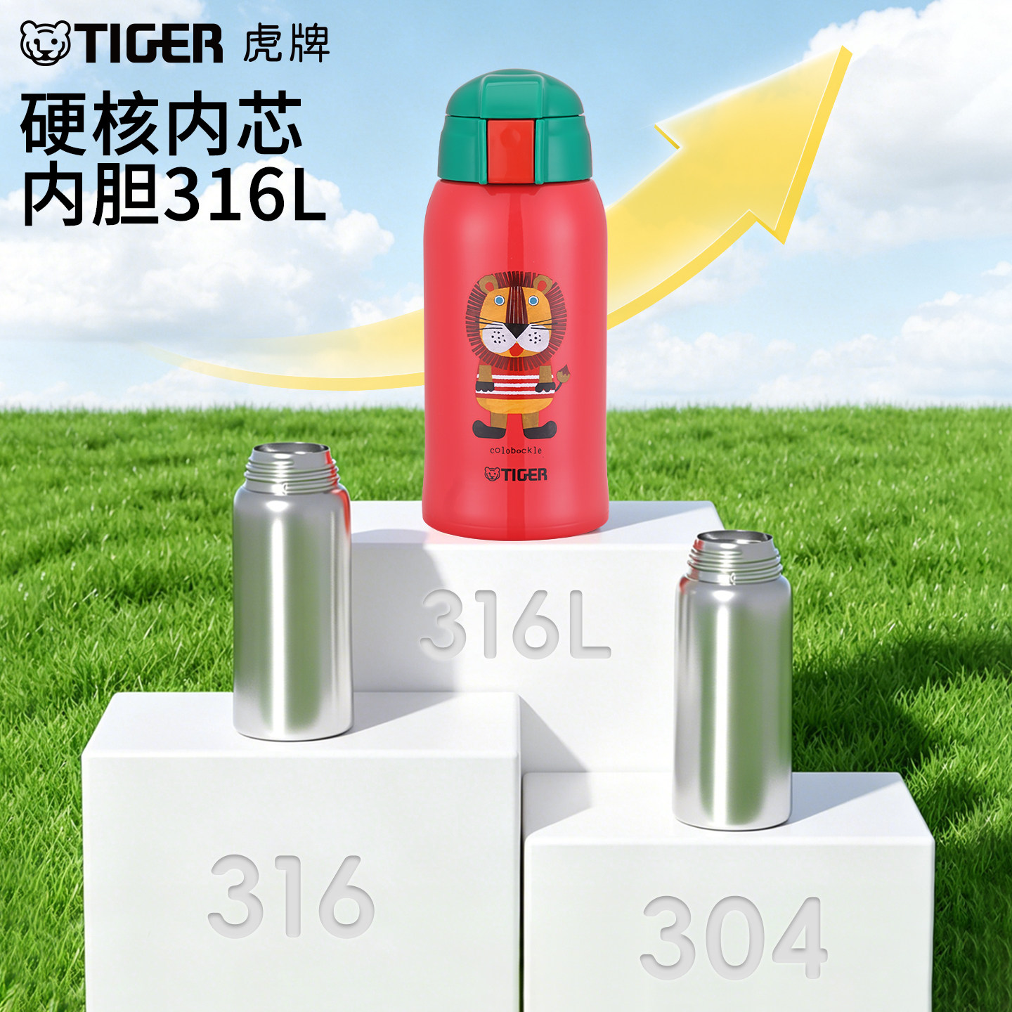 虎牌(TIGER)保温保冷杯儿童水杯开学大容量吸管杯 MBR-G60C600ml高清大图