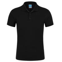 男士纯棉短袖翻领polo广告衫 黑色XL 100件/箱