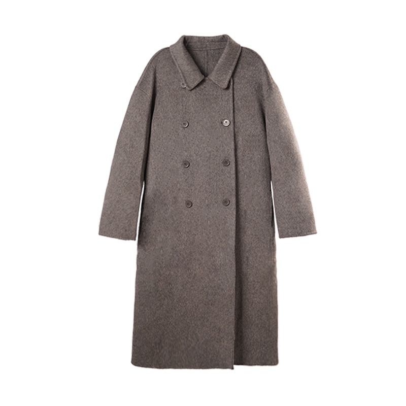 宽松气质百搭时尚中长款大衣女士春秋冬款小个子双面毛呢羊毛大衣高清大图
