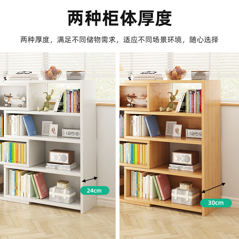 绵冠MIANGUAN书架落地置物架阅读书本收纳小书柜矮多层分层桌面简易柜子储物柜高清大图
