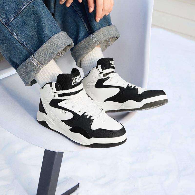 361°男鞋运动鞋冬季新款加绒鞋保暖休闲鞋大棉鞋高帮板鞋男款高清大图