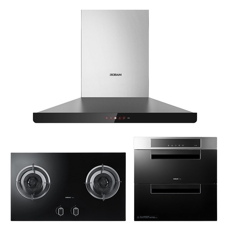老板(ROBAM)欧式触控大吸力油烟机燃气灶消毒柜烟灶消套餐CXW-200-66A2+9B17+727一级能效 二星消毒高清大图