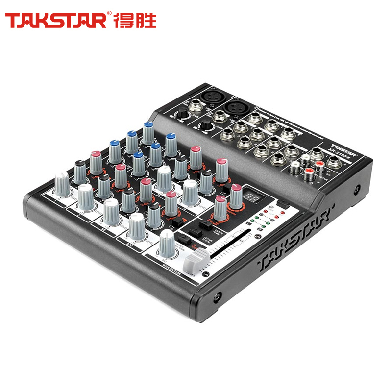 得胜 XR-210FX 十路调音台 内置声卡USB连接 三段均衡百种音效10路模拟输入2路输出 幻象供电50DB话筒增益