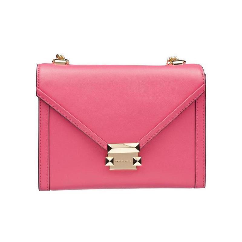 迈克·科尔斯(MICHAEL KORS)粉红色女士牛皮单肩包多层设计金色链