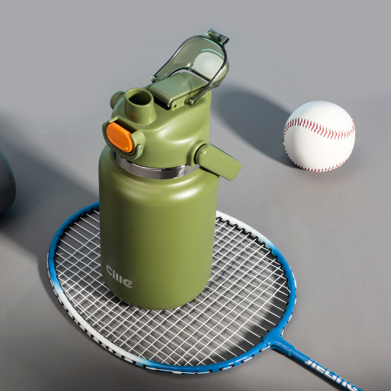 希乐（cille）大容量保温杯男女士316不锈钢杯子便携户外旅行运动车载吸管杯子高清大图