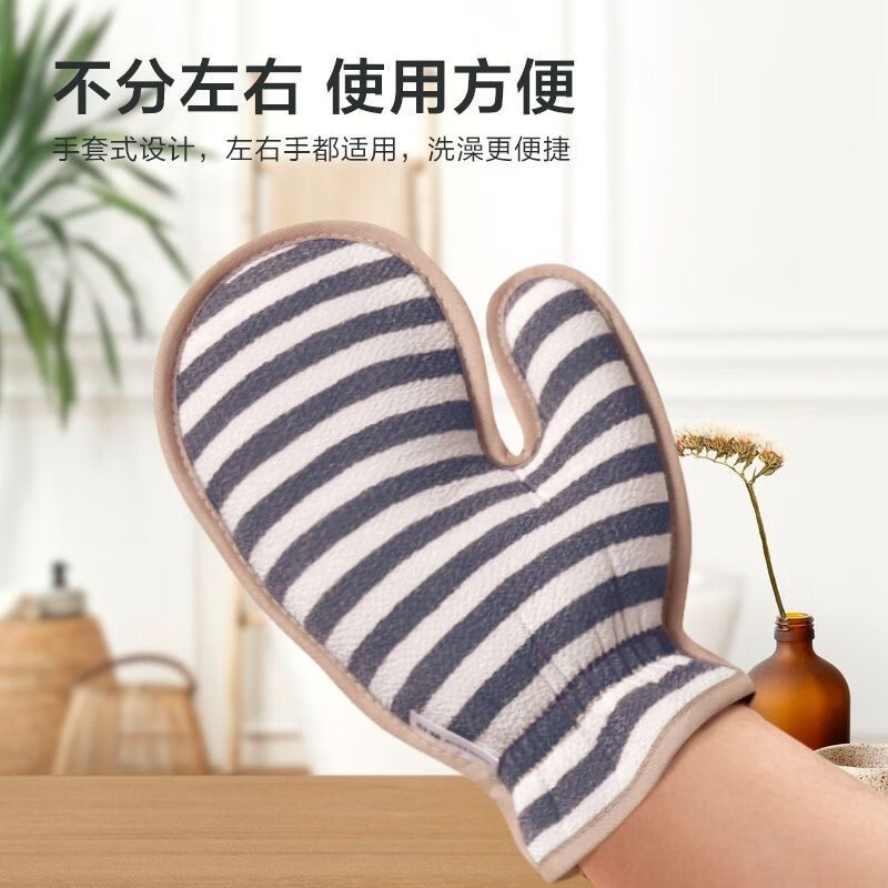 茶花搓澡巾两用婴儿不伤皮肤洗澡巾搓泥手套无痛 蓝色252004蓝高清大图