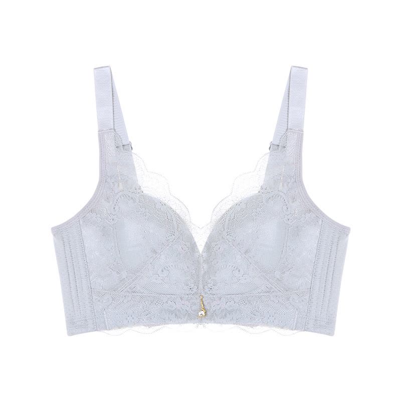 万莎 新款 内衣女无钢圈 防辐射 性感超薄款蕾丝 透气文胸 防震 收副乳图片