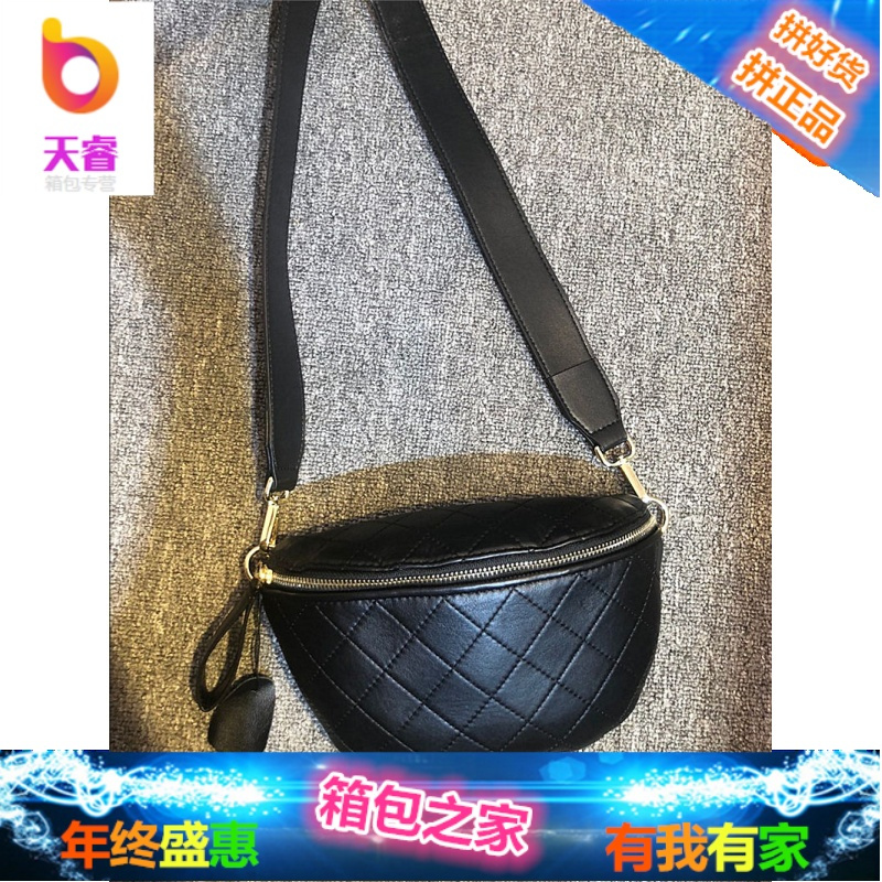 明星同款腰包18秋冬新款菱格链条胸包韩版单肩斜挎小包女