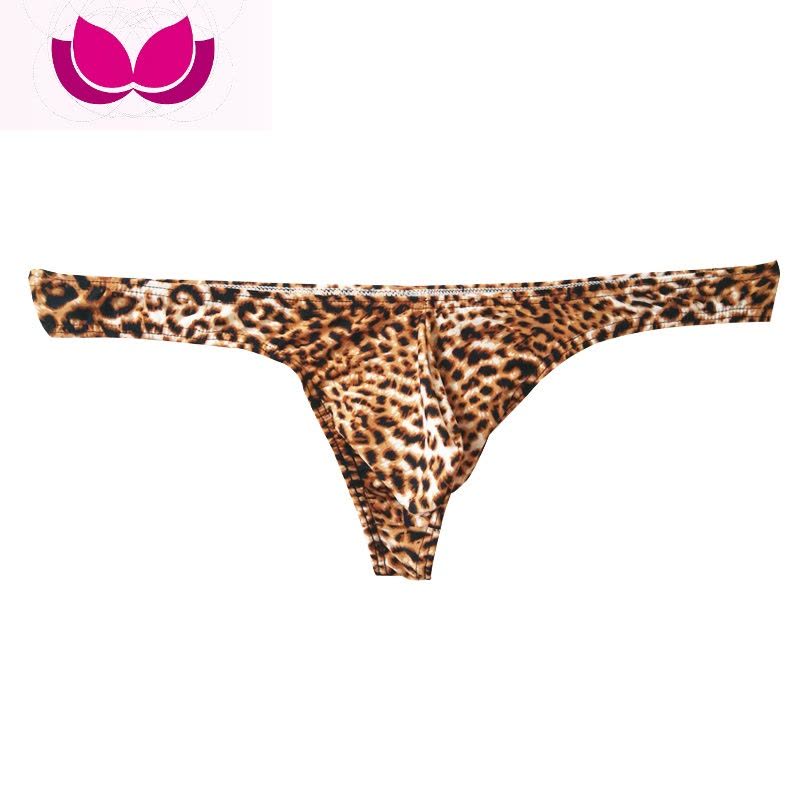 七斓新款男士内裤U凸性感丁裤情趣低腰丁字裤男透气豹纹诱惑一字裤T裤图片