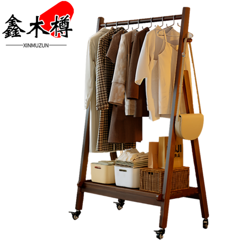 鑫木樽衣帽架80cm个高清大图
