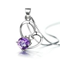 镀925银链子项链 女款盒子链项链坠 饰品送女朋友七夕情人节礼物