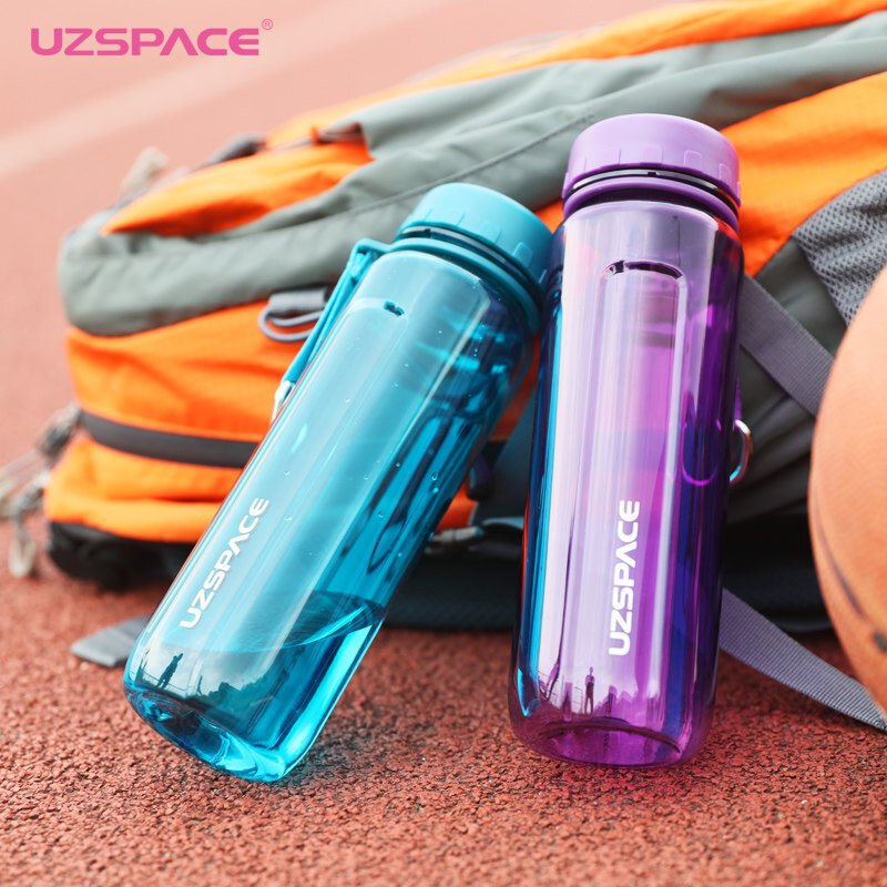 优之(UZSPACE)塑料杯 男女士学生夏天运动健身随手杯户外旅行便携水壶防摔漏带茶隔喝水杯