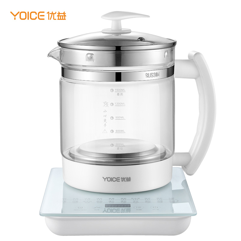 优益Y-YSH3养生壶全自动热水壶加厚玻璃电水壶煎药壶煮茶器1.5L