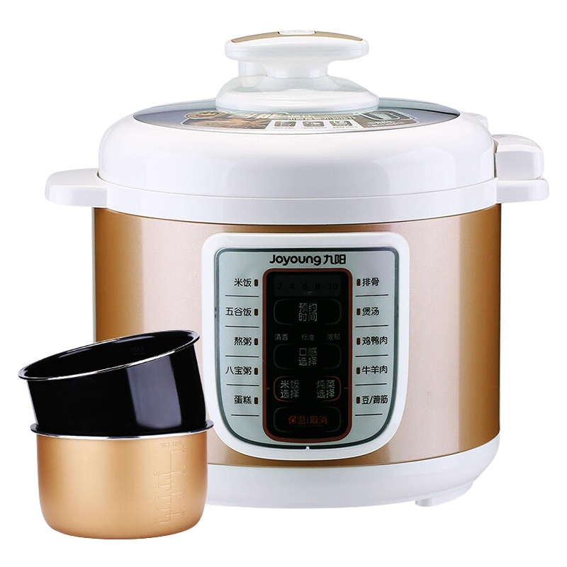 九阳电压力锅双胆智能家用多功能高压锅5L升饭煲正品1-3-4人 香槟金色