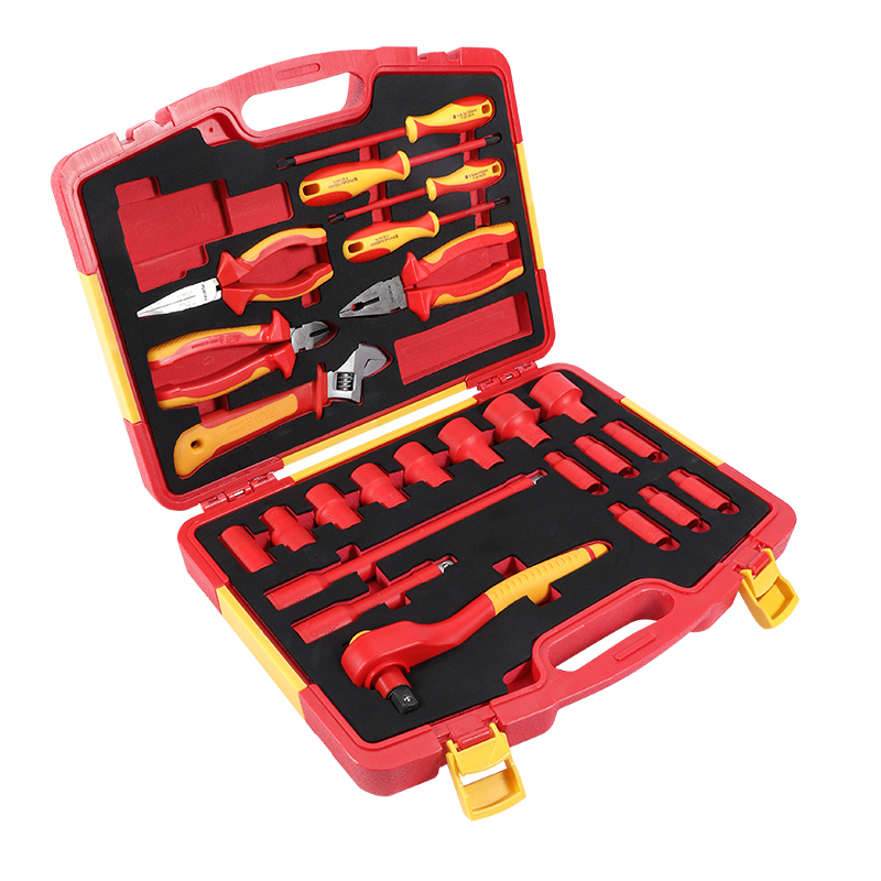 高松takama VDE双色绝缘耐压12.5系列1/2方棘轮套筒工具套装25件套v802025/1套