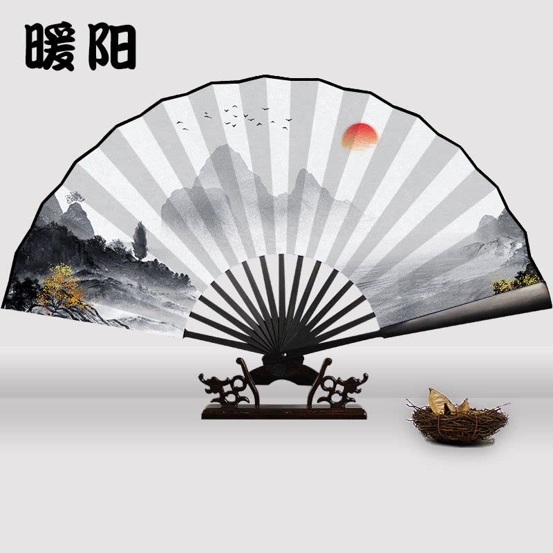 中国 折扇 水墨山水「桂林山水甲天下」竹骨 箱付 節約 中国 折扇 水墨山水「桂林山水甲天下」竹骨 箱付