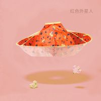 {婴儿童理发围布剪发围兜宝宝围裙剪头发神器可发廊不沾发专用斗 理发围布-红色外星人