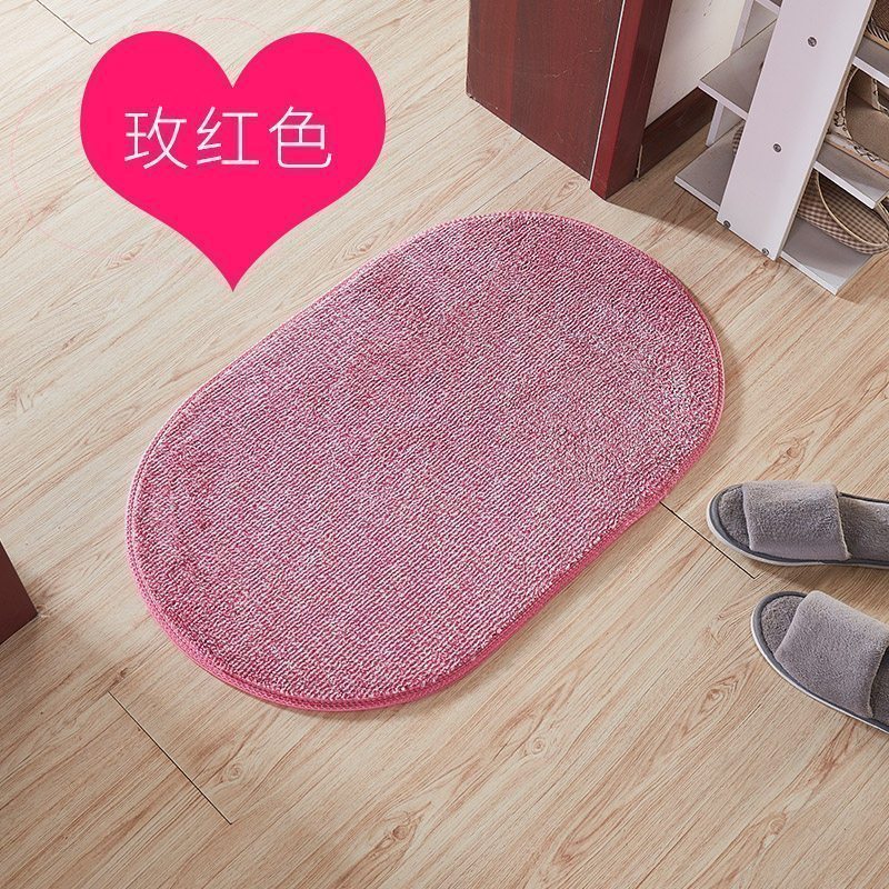 美帮汇垫子垫地家用卫生间口地垫垫进ins风地毯吸水脚垫浴室防滑 玫红 60×90CM