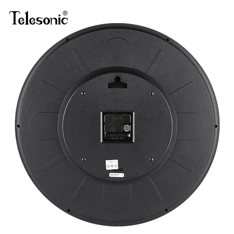 天王星(Telesonic)客厅挂钟现代简约创意静音卧室石英钟 圆形会议室时尚大气壁挂钟 17英寸