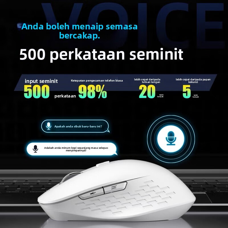 NHzhiw AI智能语音三模黑色[说话打字/翻译/绘画/PPT/AI写作等]高清大图