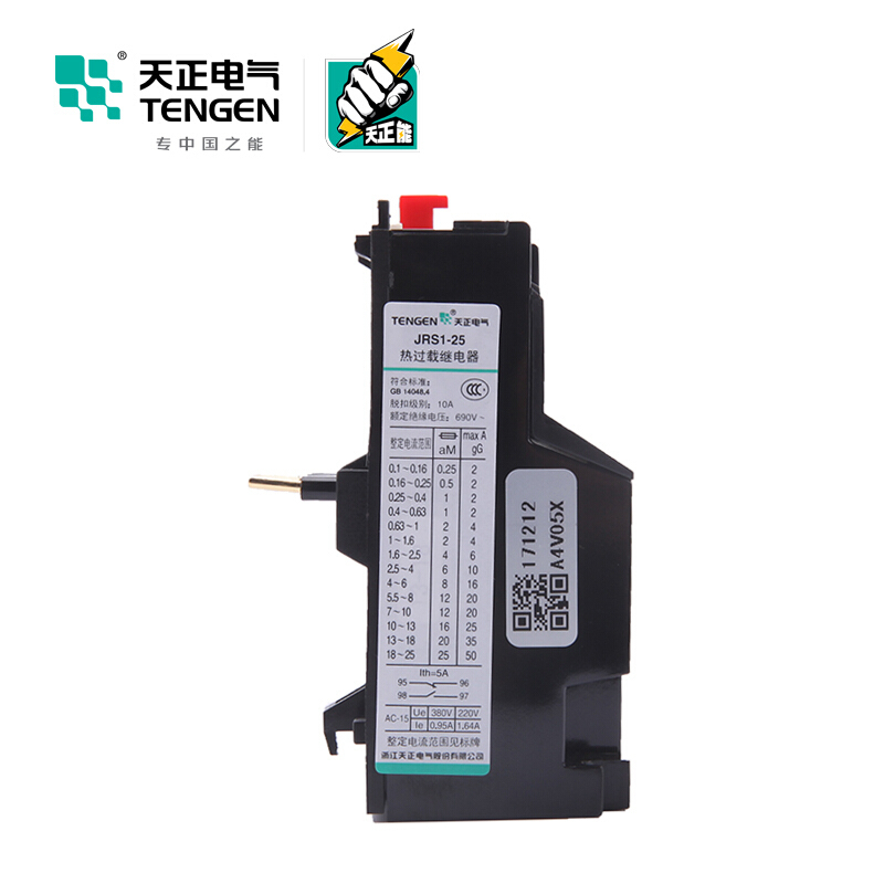 天正电气 JRS1 电热式 适配CJX2-25接触器 13-18A 03030010169 过载继电器
