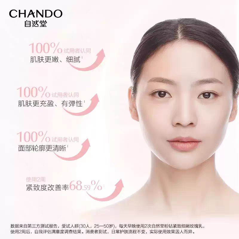 自然堂(CHANDO)粉钻紧致细嫩玫瑰霜 55g高清大图