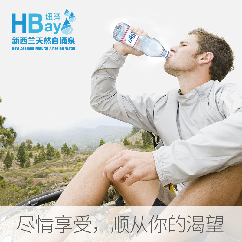 新西兰原装进口 纽湾HBay饮用天然矿泉水 500ml*24瓶*1箱 水源地霍克斯湾饮用水