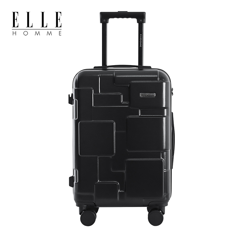ELLE HOMME EH1910201 防刮耐磨飞机轮迷宫拉杆箱 20寸曜石黑