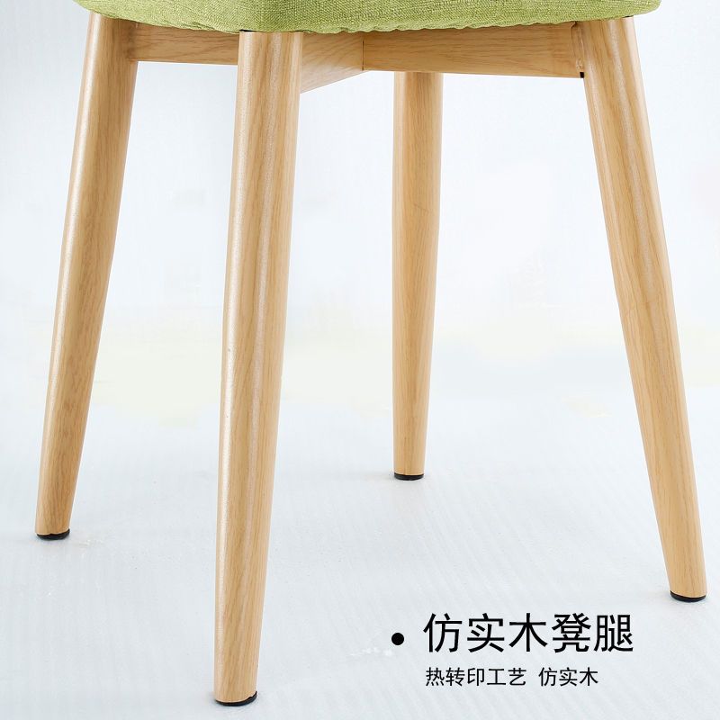 仿原木色金属凳腿+彩块凳面 凳子家用特价客厅餐椅仿实木凳子创意简约化妆凳经济型小凳子
