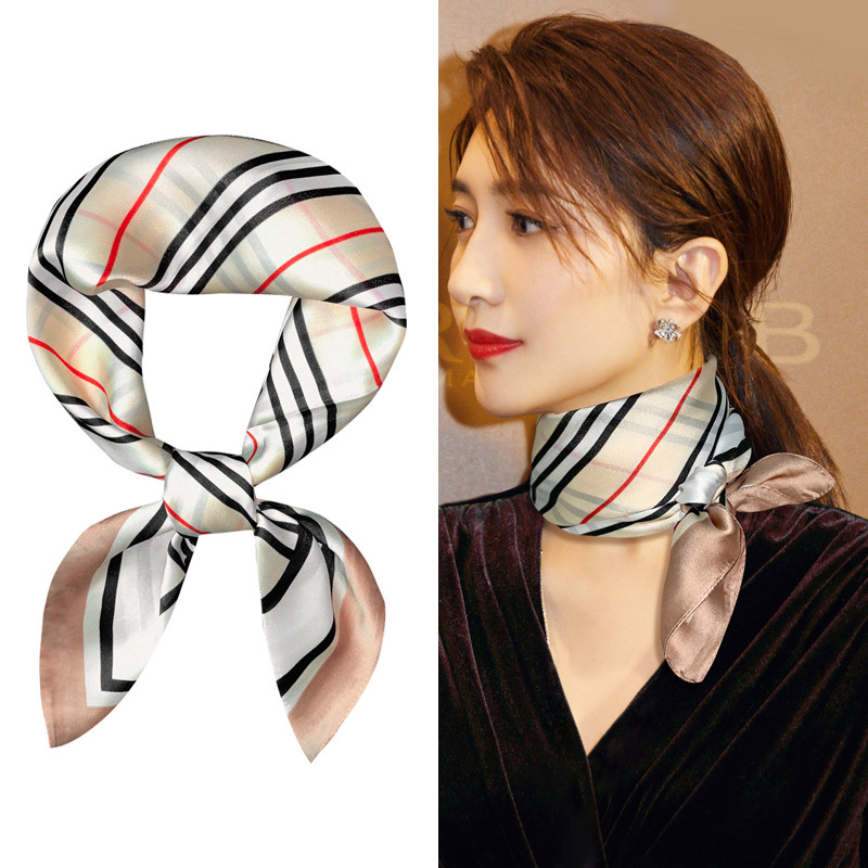 盛世尼曼丝巾小方巾女春秋款时尚洋气领巾韩版百搭网红薄文艺复古波点