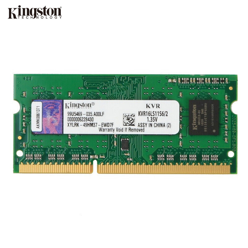 金士顿(Kingston) 低电压版 DDR3/DDR4 笔记本内存条 「D3 1600频」 1.5V 单条[4G]